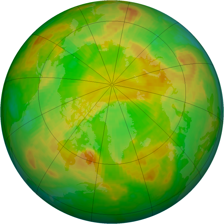 Arctic ozone map for 07 June 2003